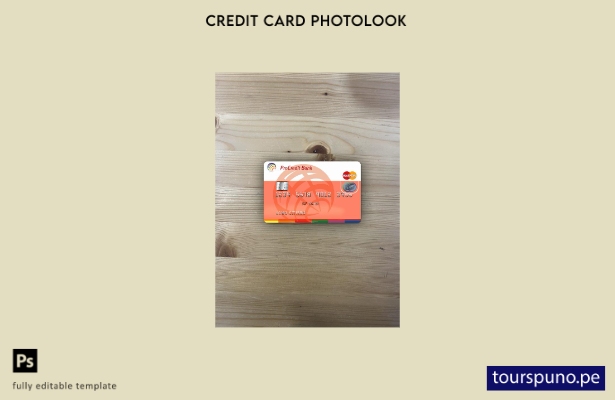 listo para imprimir Plantilla frontal de aspecto fotográfico de MasterCard de Mo